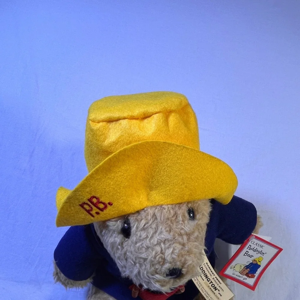 VTG‎ Classic Paddington Bear Plush Toy Yellow Hat Blue Coat Eden Gift